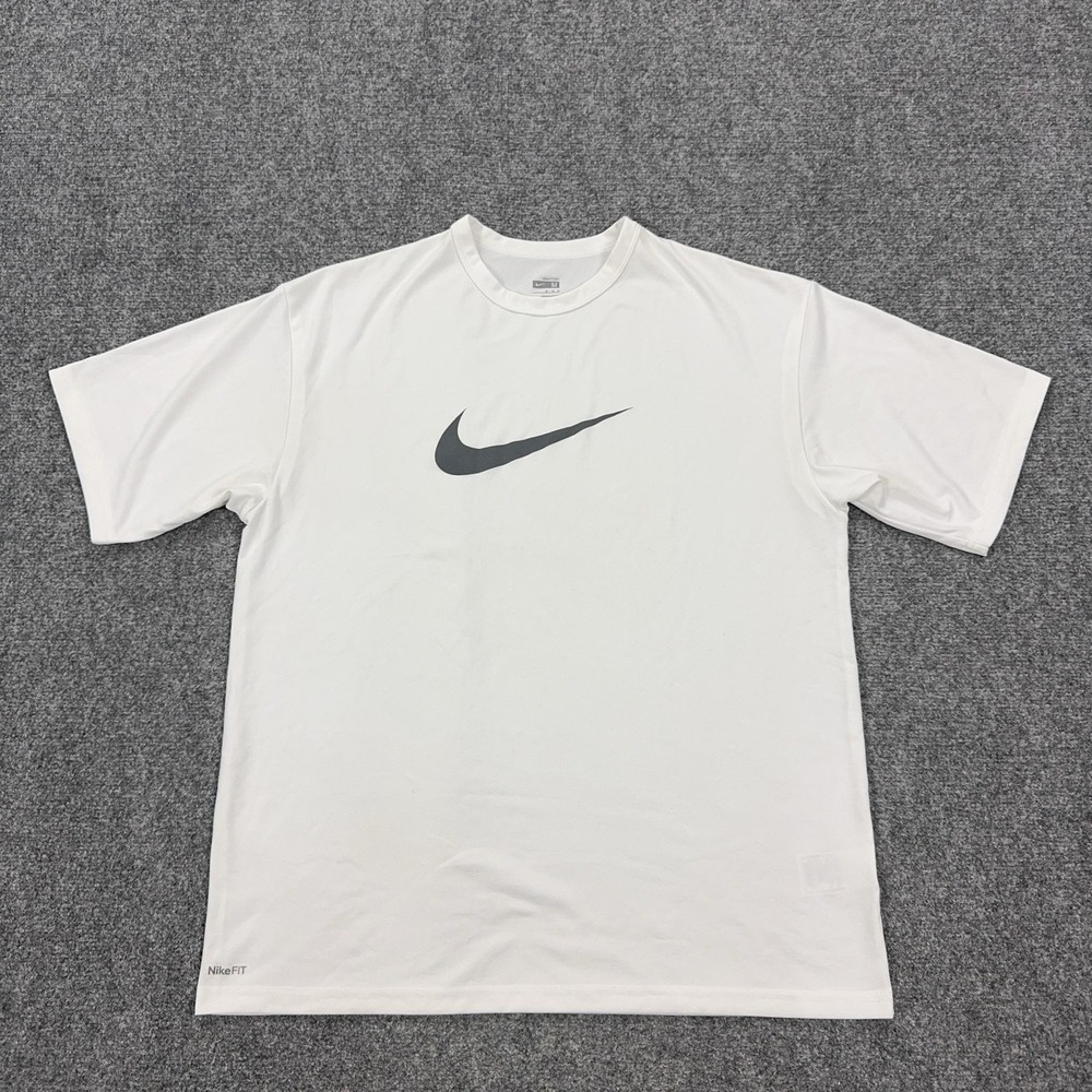Nike White Short Sleeve Tee with Black Swoosh